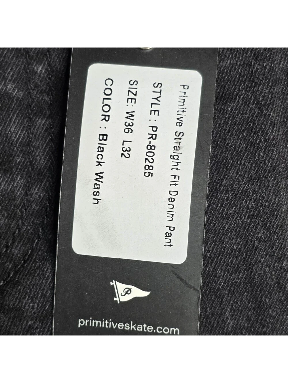 Primitive Straight Fit Mens Jeans Sz 36x32 Bkack NWT